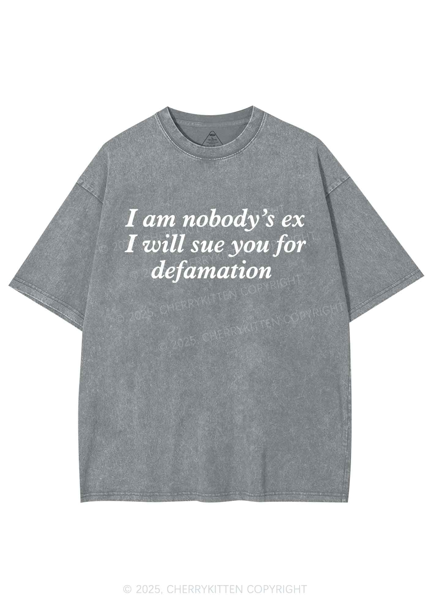 Sue You For Defamation Y2K Shirts Washed Tee Cherrykitten