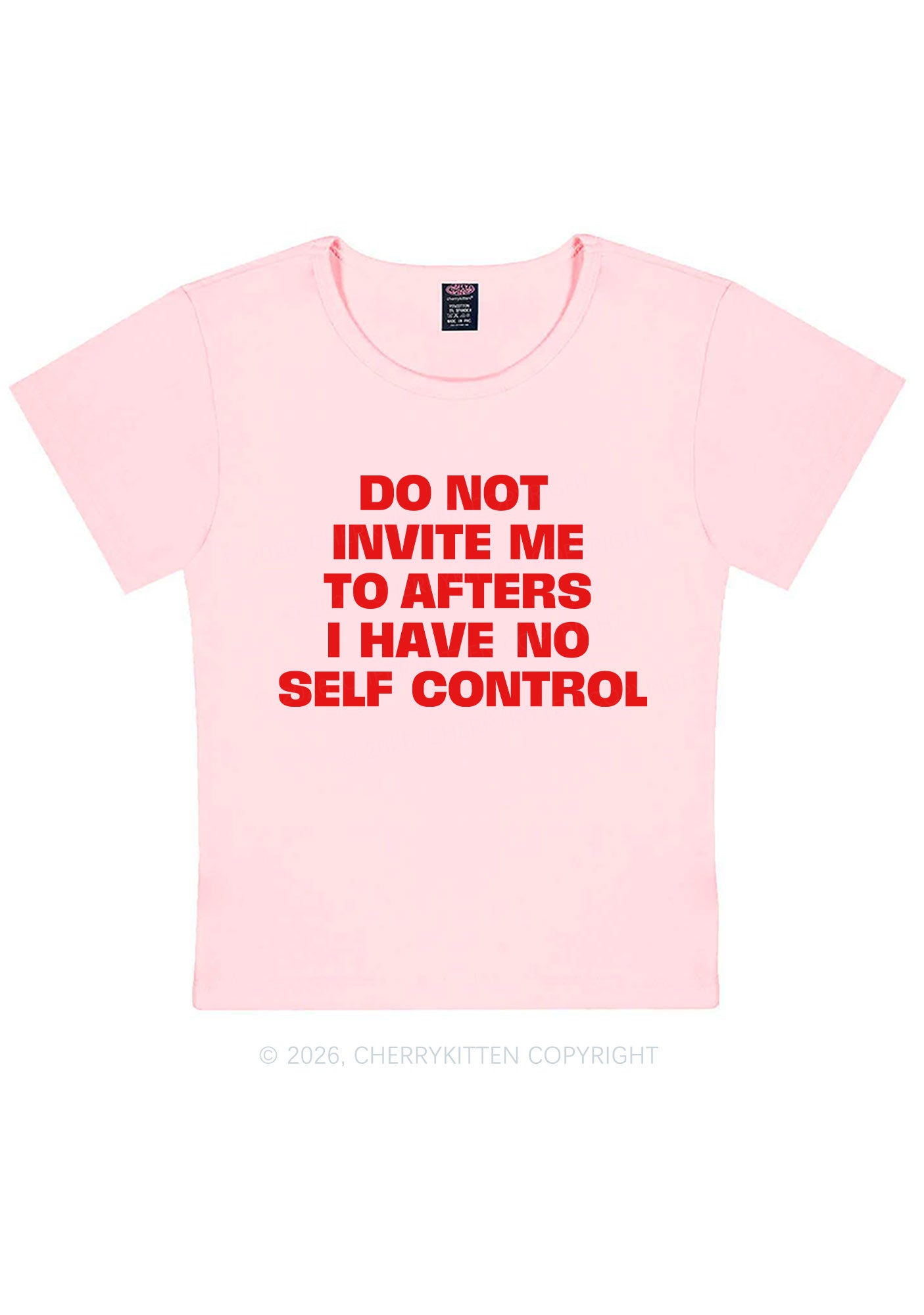 Do Not Invite Me To Afters Y2K Baby Tee Cherrykitten