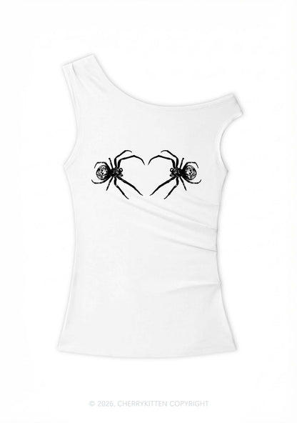 Skull Spider Y2K Off Shoulder Tank Top Cherrykitten