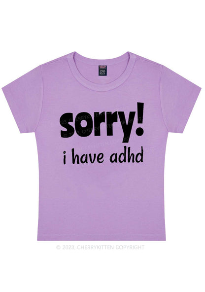 Curvy Sorry I Have ADHD Y2K Baby Tee Cherrykitten