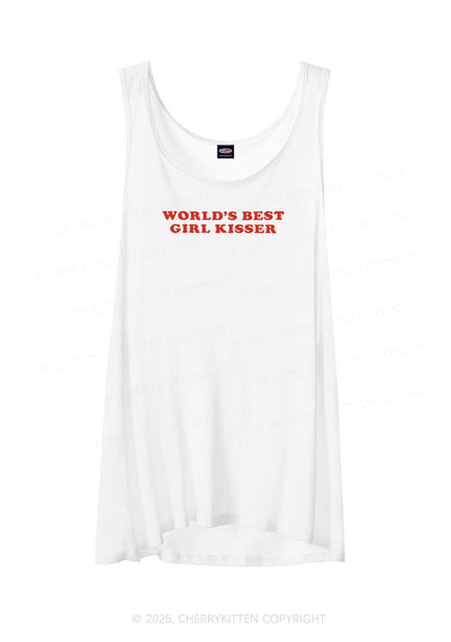 Best Girl Kisser Pride Y2K Sheer Boyfriend Tank Cherrykitten