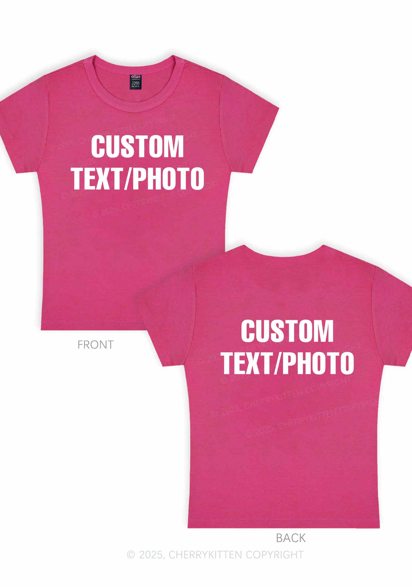 Custom Text Two Sides Y2K Baby Tee Cherrykitten