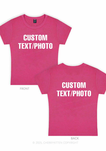 Custom Text Two Sides Y2K Baby Tee Cherrykitten