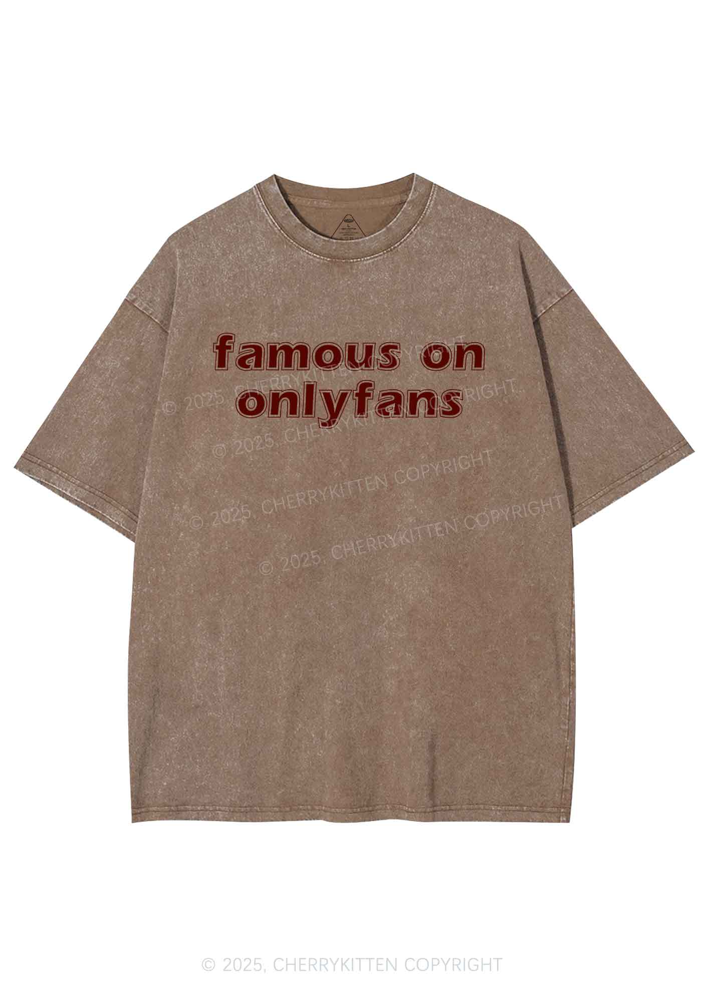 Famous On Onlyfans Y2K Shirts Washed Tee Cherrykitten
