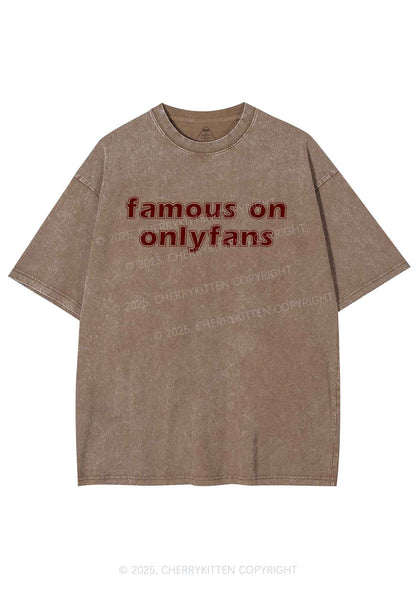 Famous On Onlyfans Y2K Shirts Washed Tee Cherrykitten