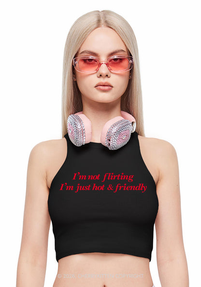 Just Hot And Friendly Y2K Crop Tank Top Cherrykitten