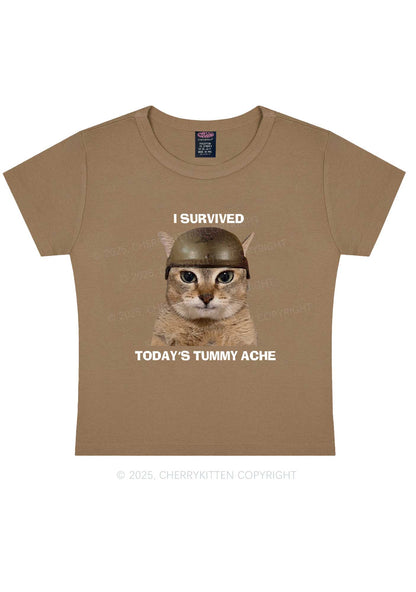 Surived Todays Tummy Ache Y2K Baby Tee Cherrykitten