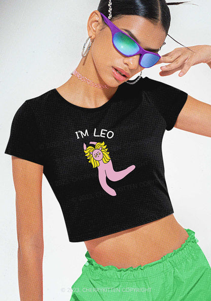 I'm Leo Y2K Baby Tee Cherrykitten