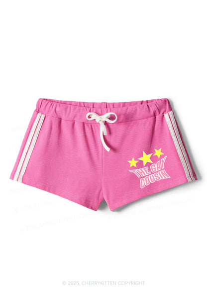 The Gay Cousin Pride Y2K Drawstring Mini Shorts Cherrykitten