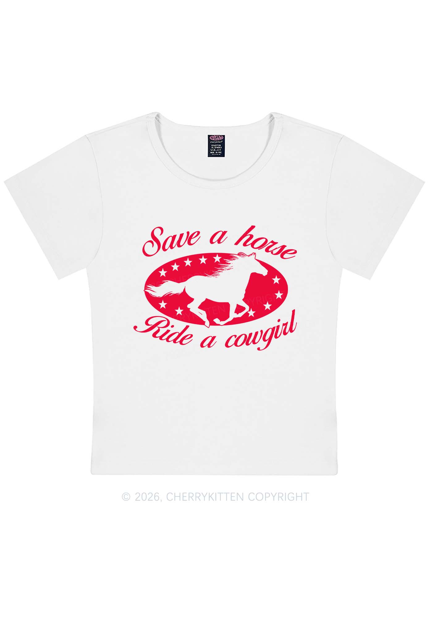 Star Horse Cowgirl Pride Y2K Baby Tee Cherrykitten