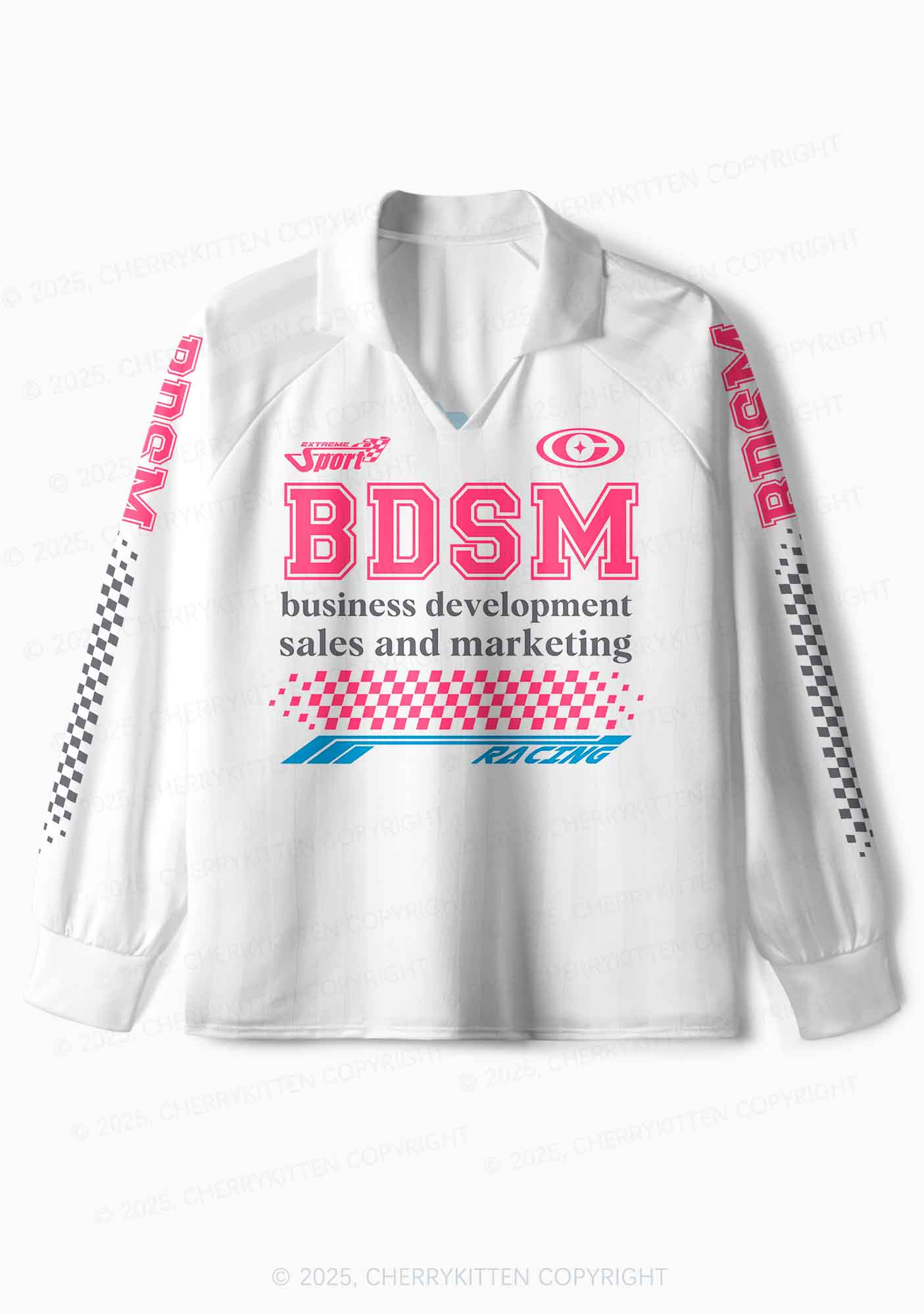 Custom Pink BDSM Y2K Sport Long Sleeve Jersey Shirts Cherrykitten