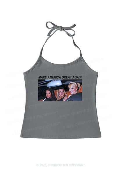 Make America Great Again Y2K Halter Neck Cami Cherrykitten