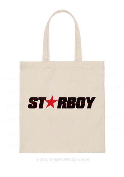 Red Starboy Y2K Canvas Tote Bag Cherrykitten