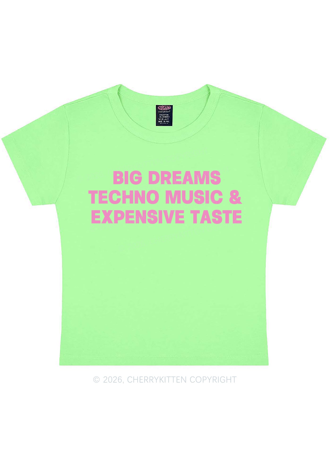 Big Dreams Techno Music Y2K Baby Tee Cherrykitten