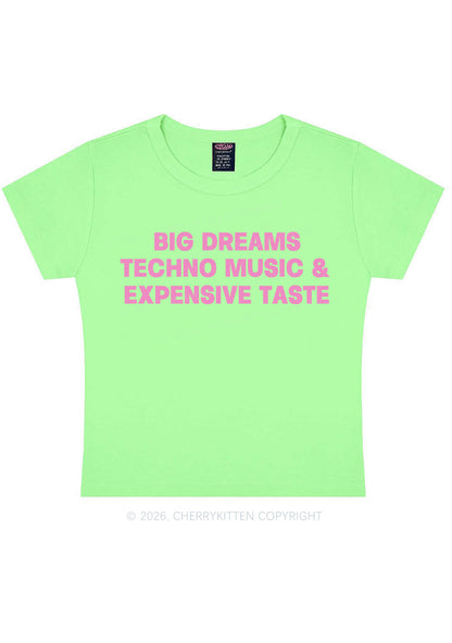 Big Dreams Techno Music Y2K Baby Tee Cherrykitten