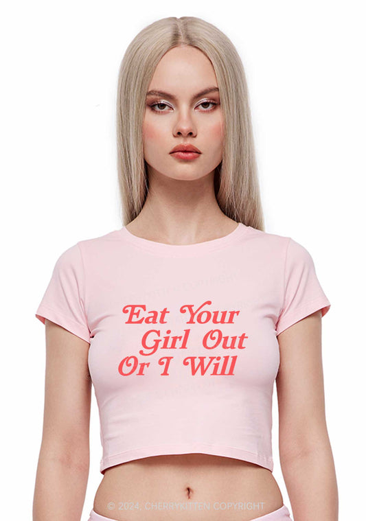 Eat Your Girl Out Y2K Baby Tee Cherrykitten