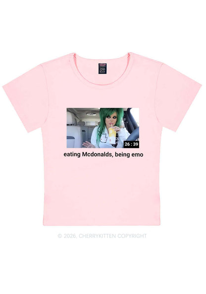 Eating Being Emo Y2K Baby Tee Cherrykitten