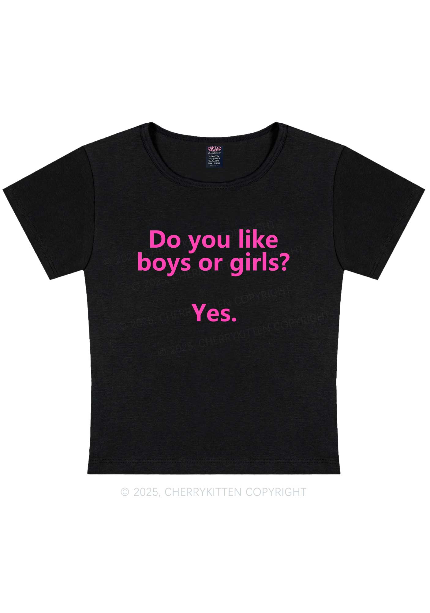 Do You Like Boys Or Girls Pride Y2K Baby Tee Cherrykitten