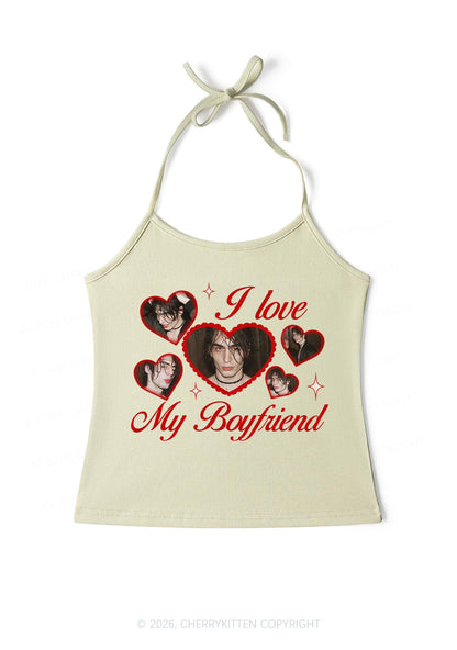 Custom Photo I Love My GF BF Valentine's Day Y2K Halter Neck Cami Cherrykitten