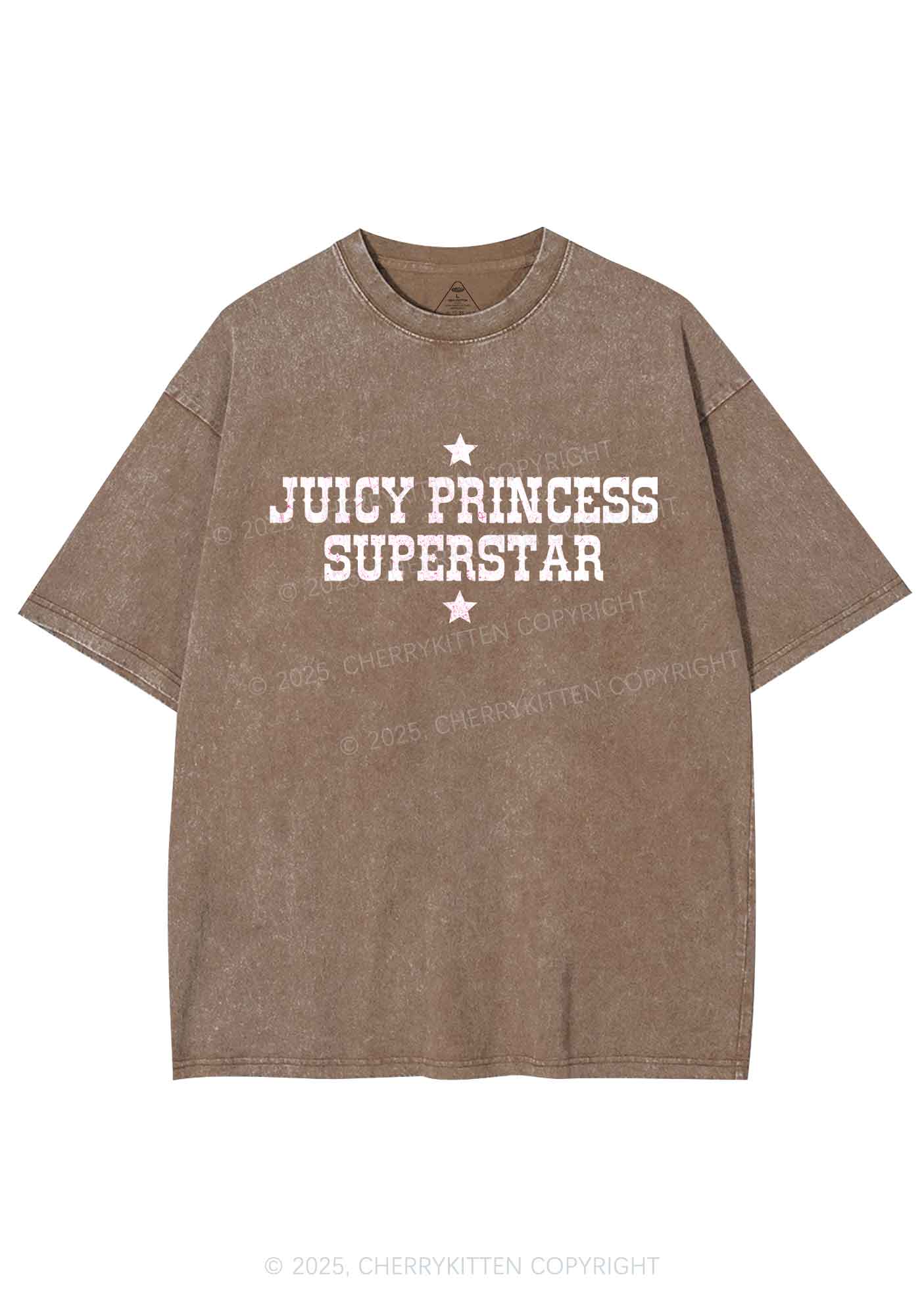Juicy Princess Superstar Y2K Shirts Washed Tee Cherrykitten