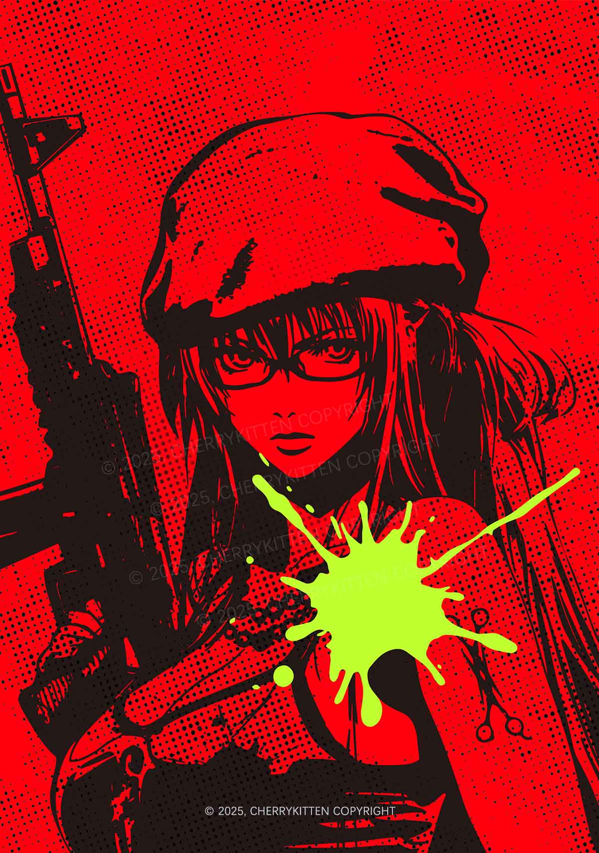 Neon Shot Y2K Print Mini Skirt Cherrykitten