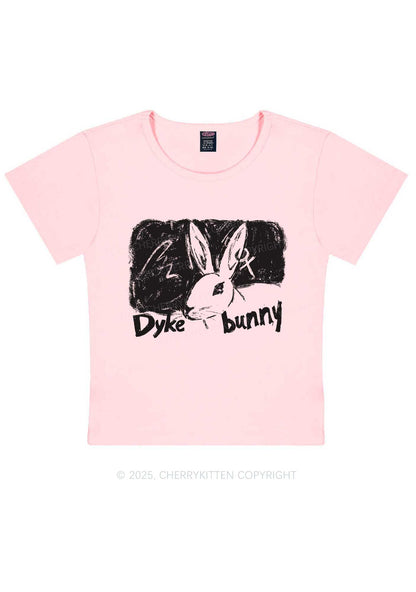 Dyke Bunny Y2K Baby Tee Cherrykitten