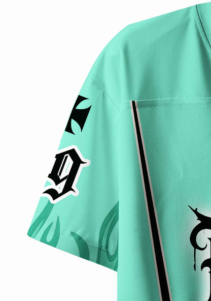 Mint Green Gothic Faggot Pride Y2K Crop Sport Jersey Shirts Cherrykitten