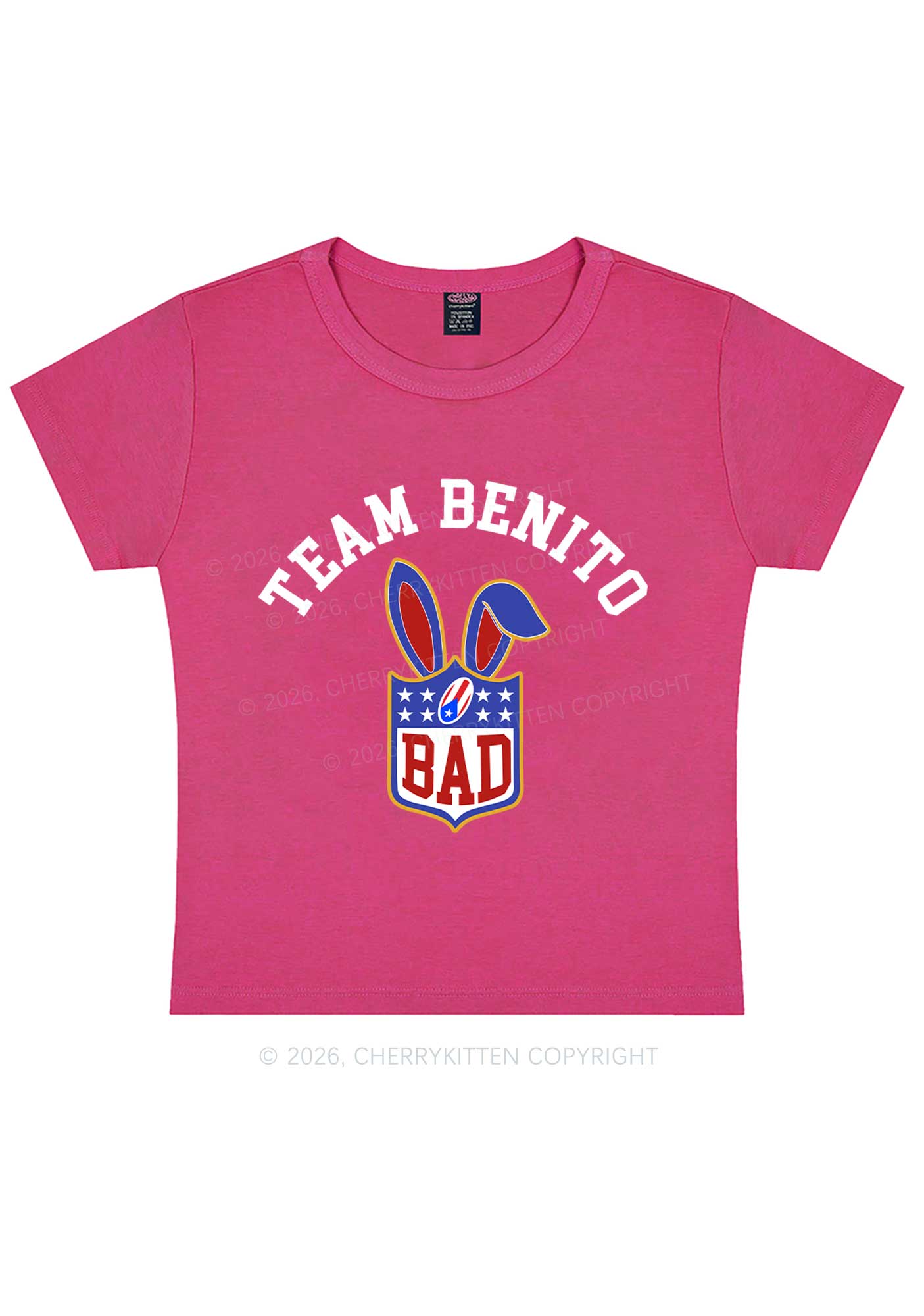 Pink Bad Bunny Y2K Baby Tee Cherrykitten