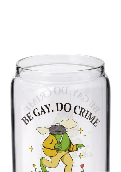 Be Gay Do Crime Pride Y2K Printed Glass Cup Cherrykitten
