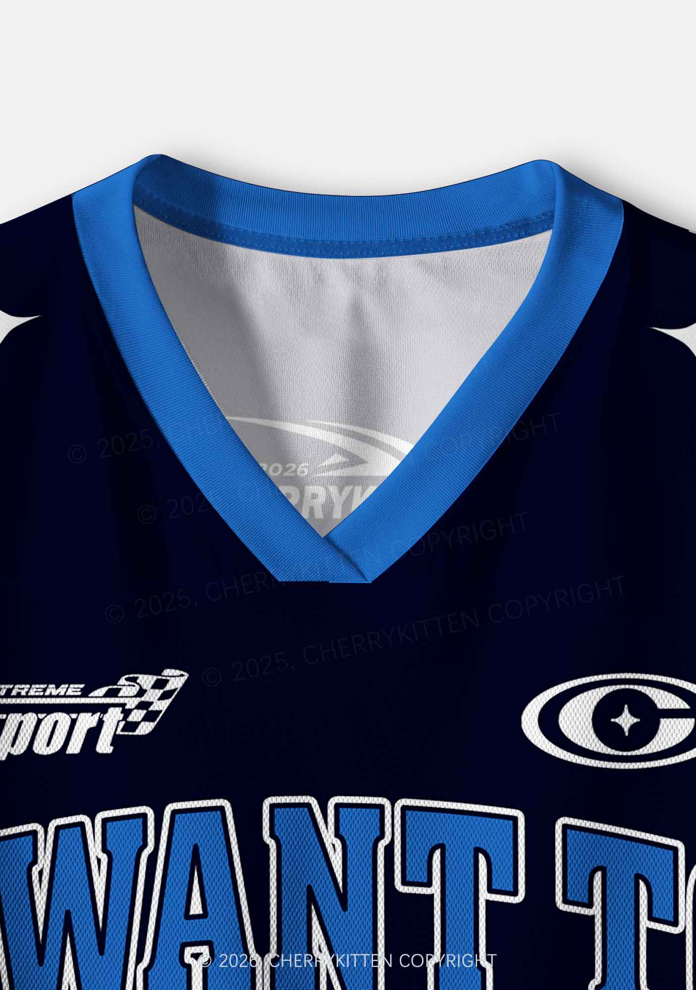 I Want To Feminine Masculine Pride Y2K Crop Sport Jersey Shirts Cherrykitten