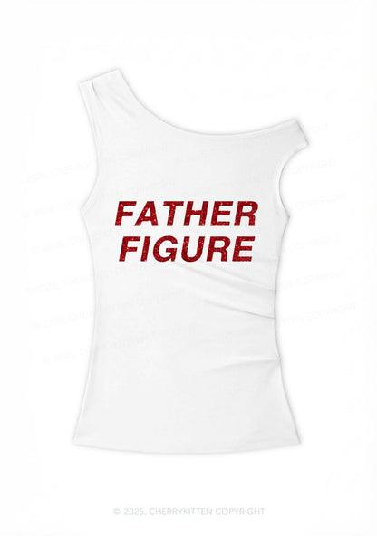 Glitter Father Figure Y2K Off Shoulder Tank Top Cherrykitten