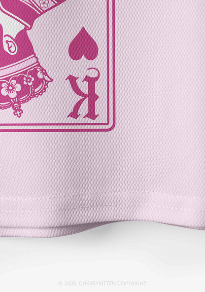 Pink Floral Two Kings Pride Y2K Crop Sport Jersey Shirts Cherrykitten