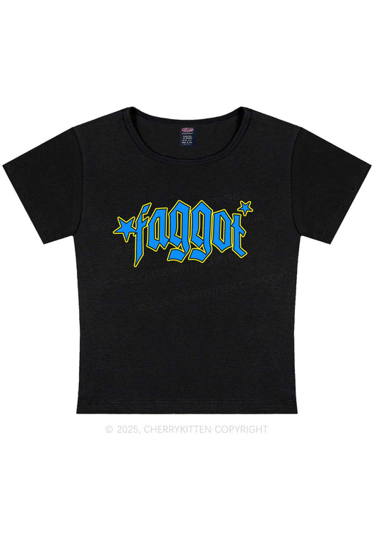 Faggot Stars Pride Y2K Baby Tee Cherrykitten