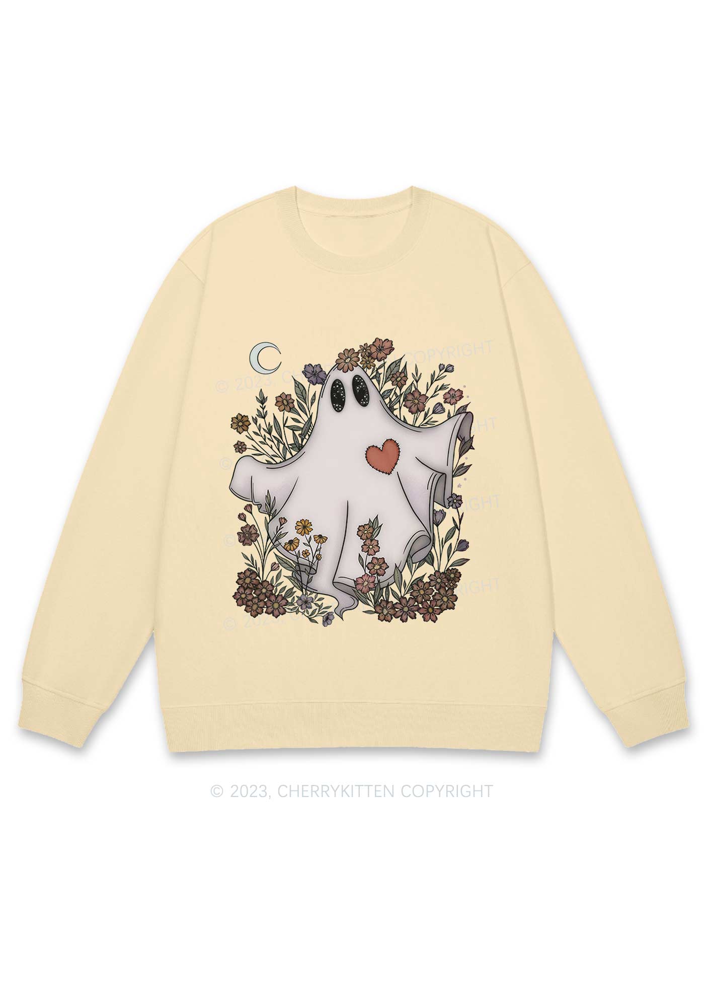 Halloween Floral Ghost Y2K Sweatshirt Cherrykitten