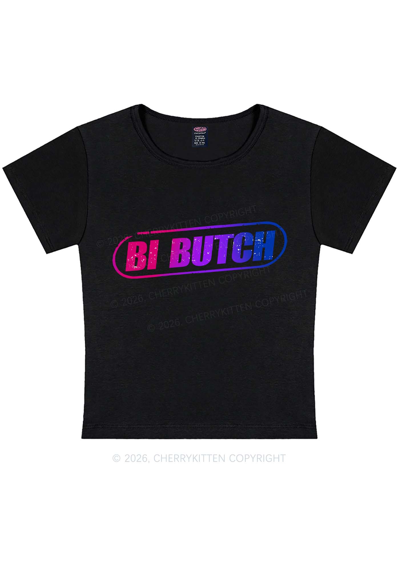 Bi Butch Pride Y2K Baby Tee Cherrykitten