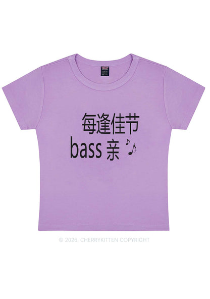 Holiday Bass Vibes Y2K Baby Tee Cherrykitten