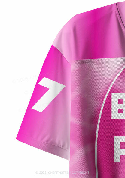 Hot Pink Bisexual Princess Pride Y2K Crop Sport Jersey Shirts Cherrykitten
