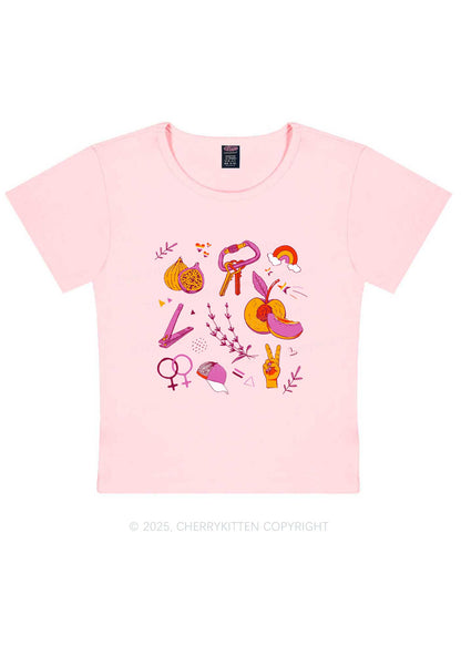 Lesbian Symbols Y2K Baby Tee Cherrykitten