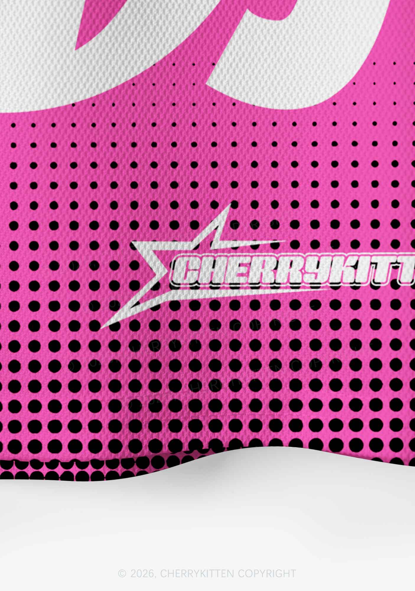 Hot Pink Dibs On The DJ Y2K Crop Sport Jersey Shirts Cherrykitten