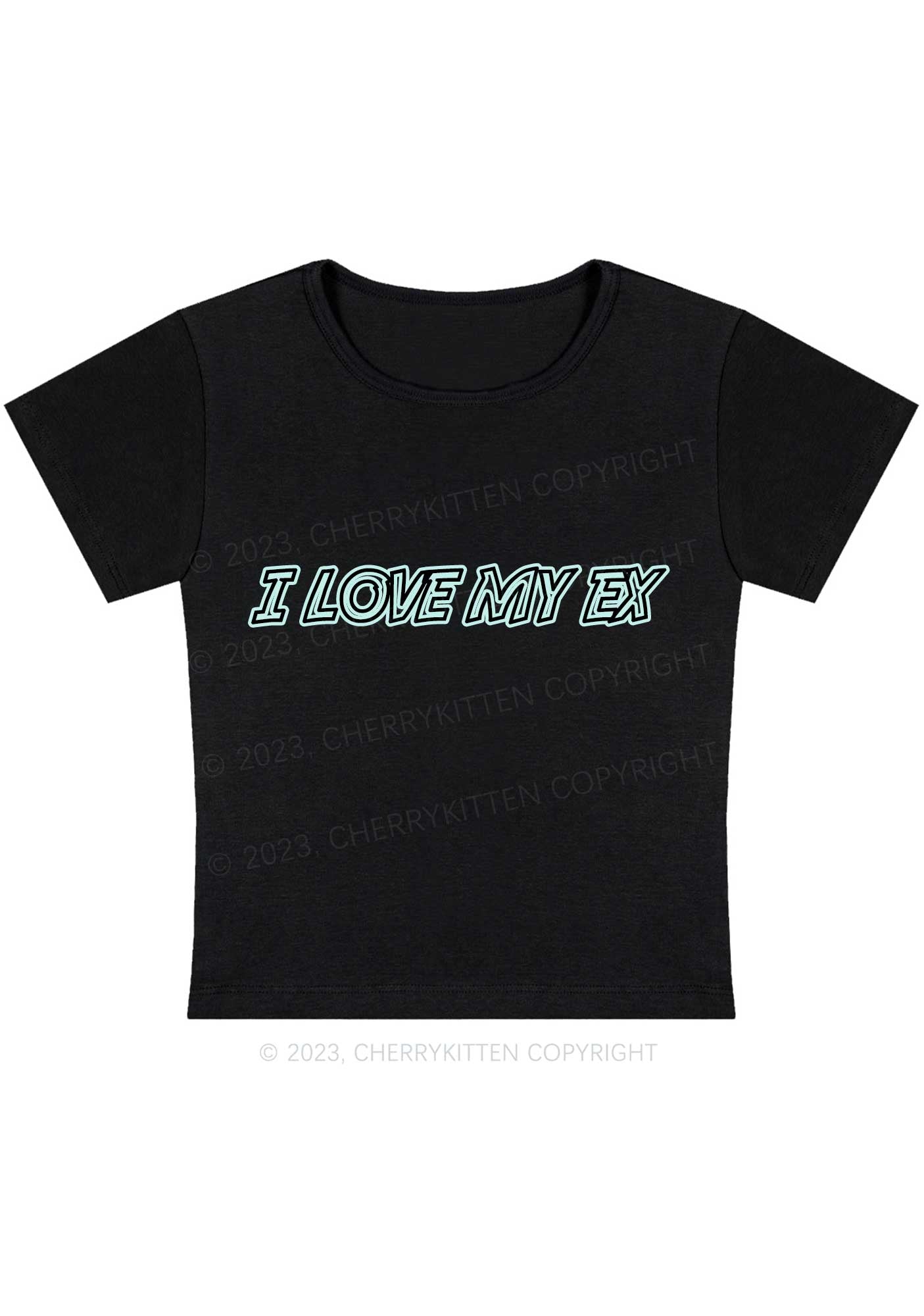 Curvy I Love My Ex Y2K Baby Tee Cherrykitten