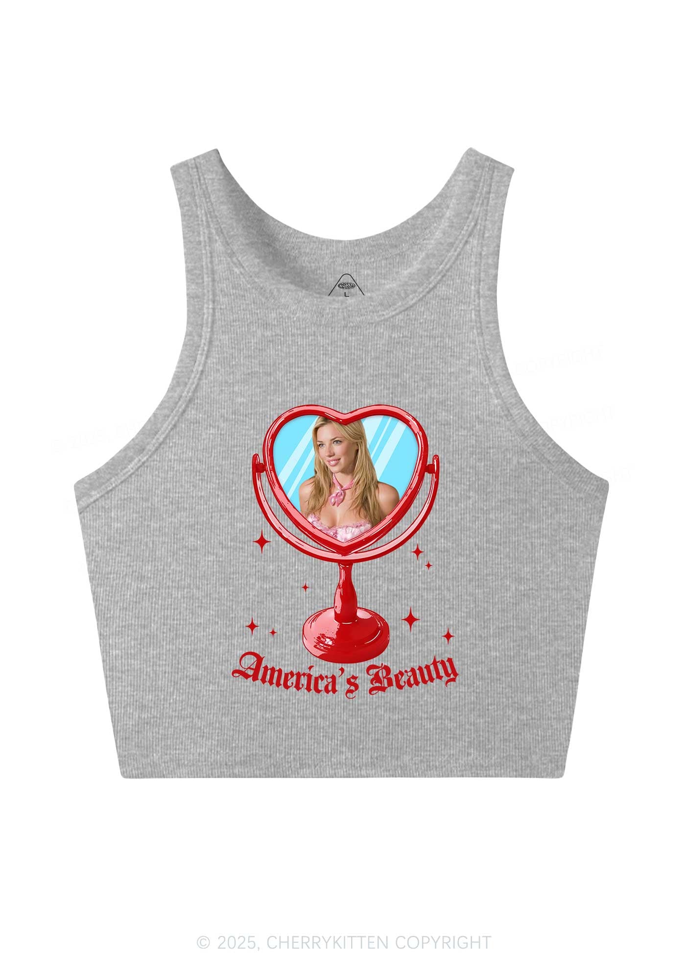 Custom Mirror Beauty Y2K Crop Tank Top Cherrykitten