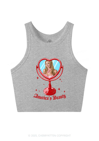 Custom Mirror Beauty Y2K Crop Tank Top Cherrykitten