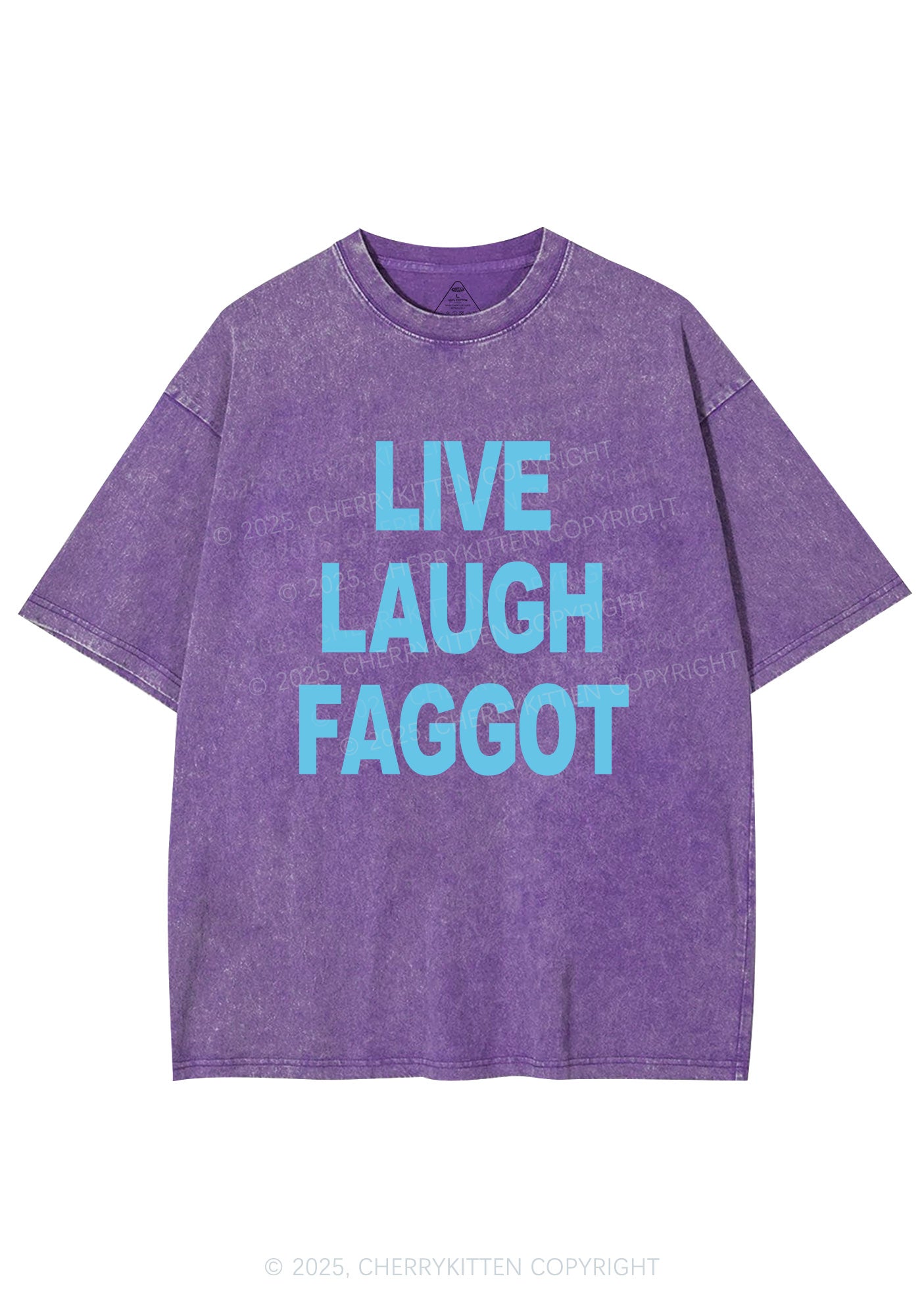 Live Laugh Faggot Pride Y2K Shirts Washed Tee Cherrykitten