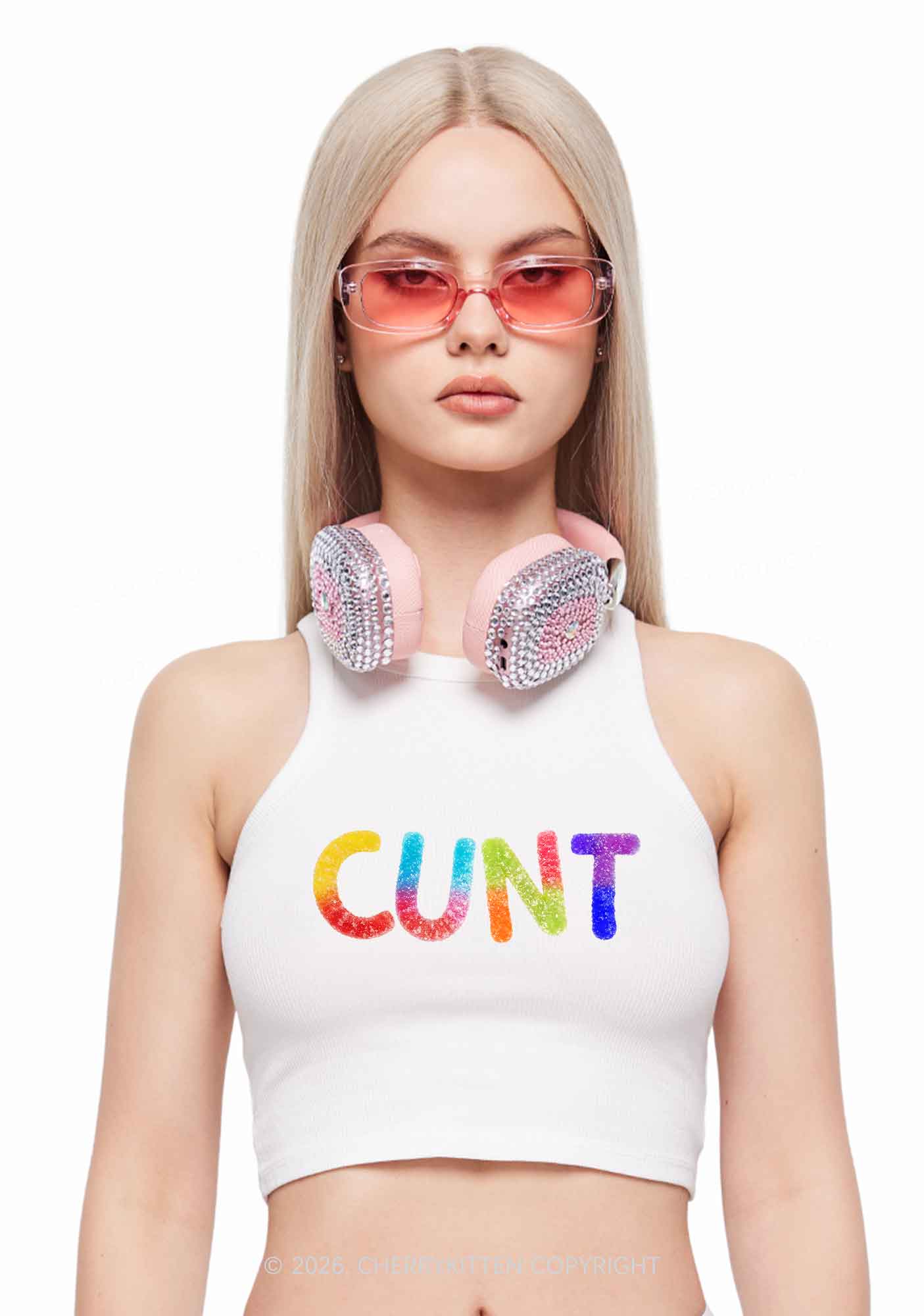 Rainbow Candy Cxxt Pride Y2K Crop Tank Top Cherrykitten