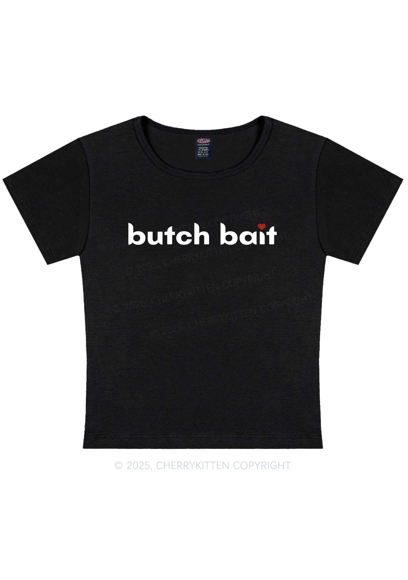 Butch Bait Heart Y2K Baby Tee Cherrykitten
