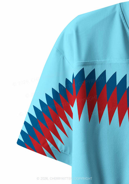 Blue Team Bunny Y2K Crop Sport Jersey Shirts Cherrykitten
