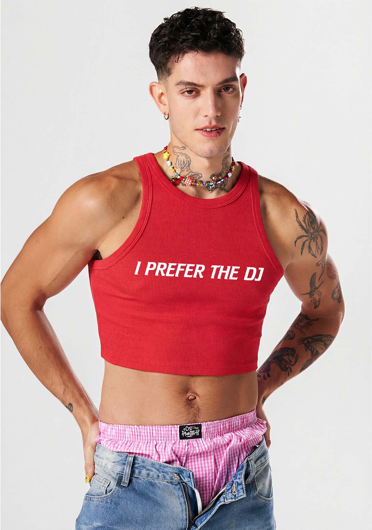 I Prefer The DJ Y2K Crop Tank Top Cherrykitten