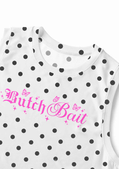 Butch Bait White Dots Pride Y2K Mesh Muscle Tank Cherrykitten
