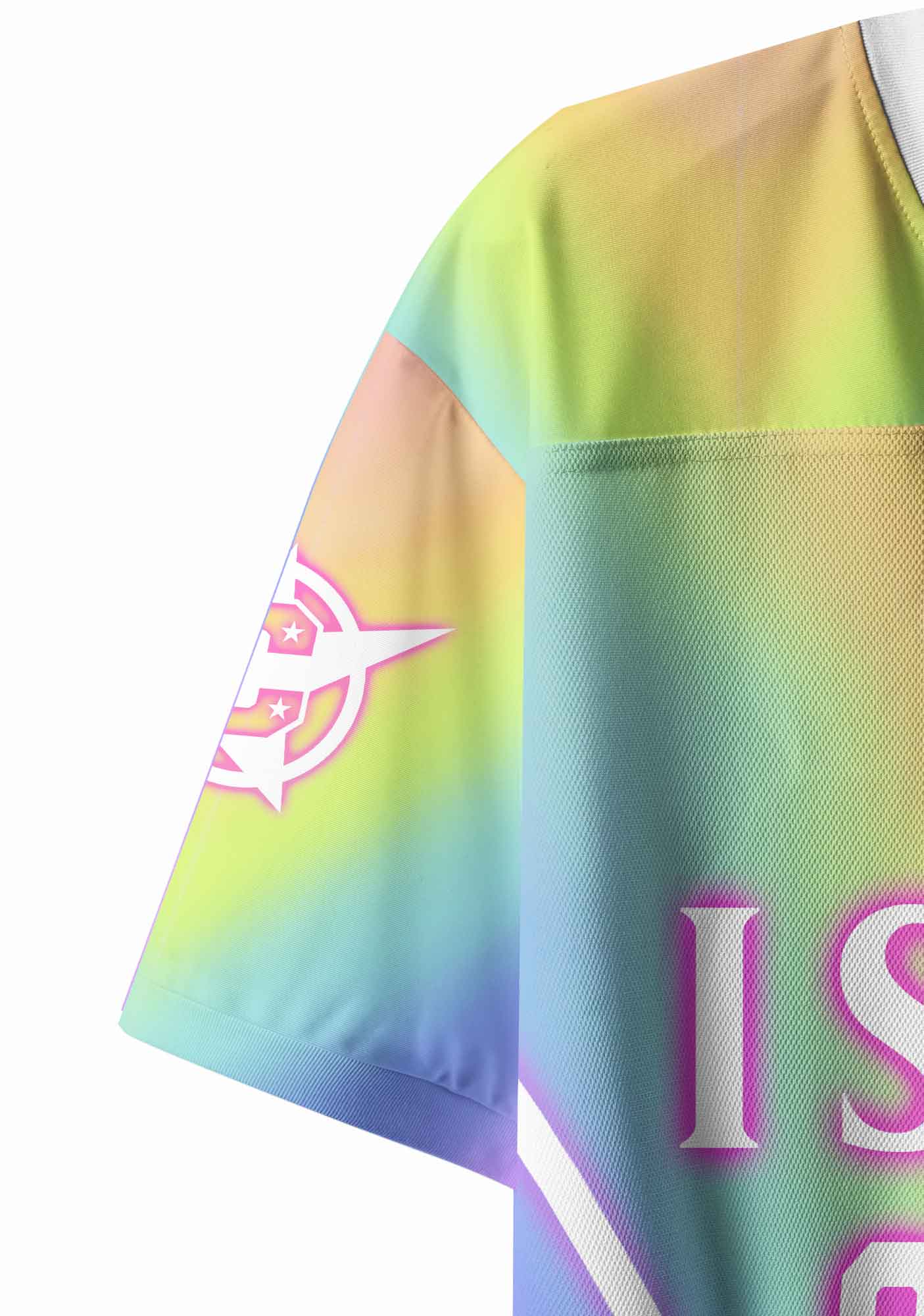 Rainbow Gradient Gay Thoughts Pride Y2K Crop Sport Jersey Shirts Cherrykitten