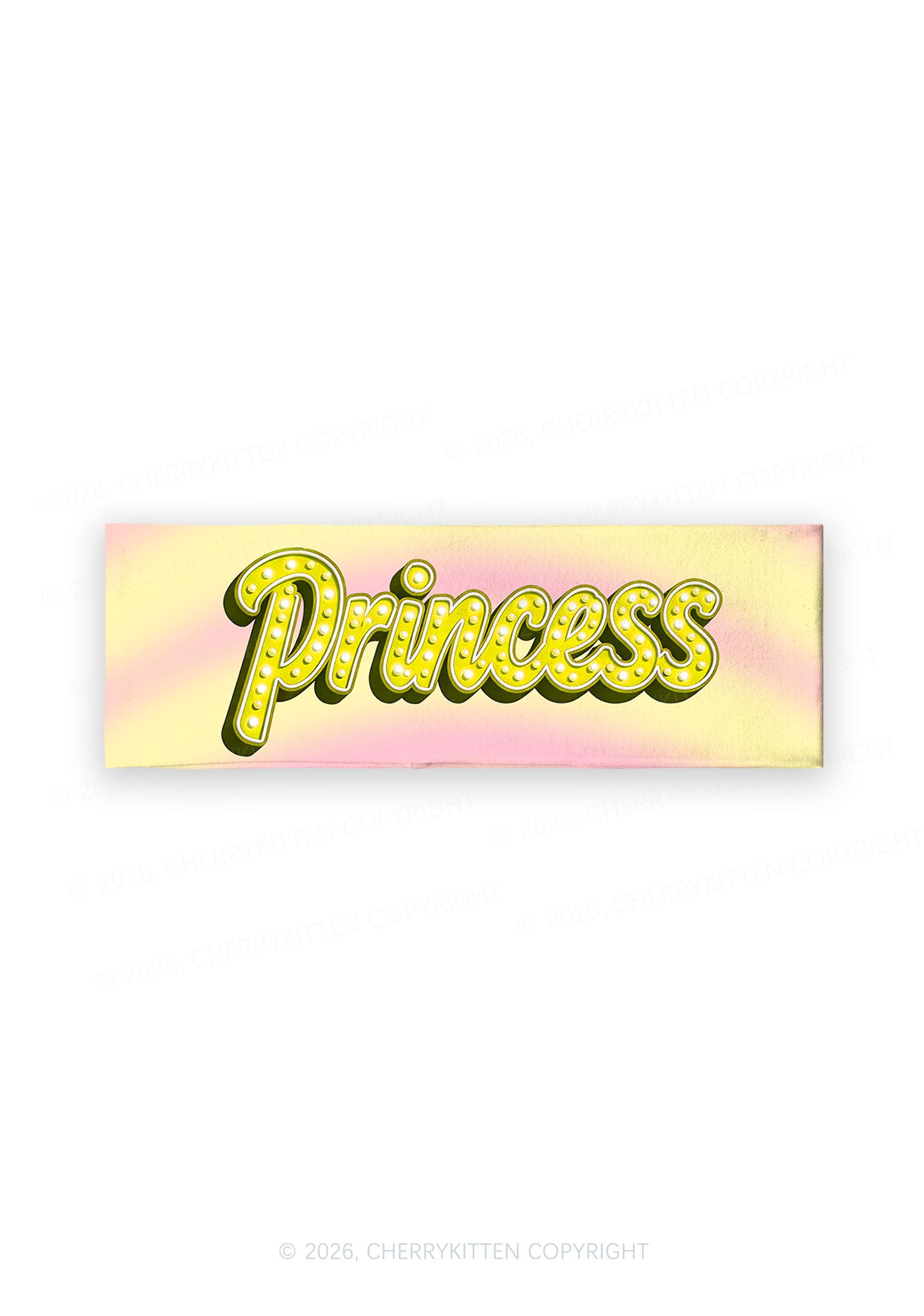 Pink Yellow Gradient Princess Y2K Print Headband Cherrykitten